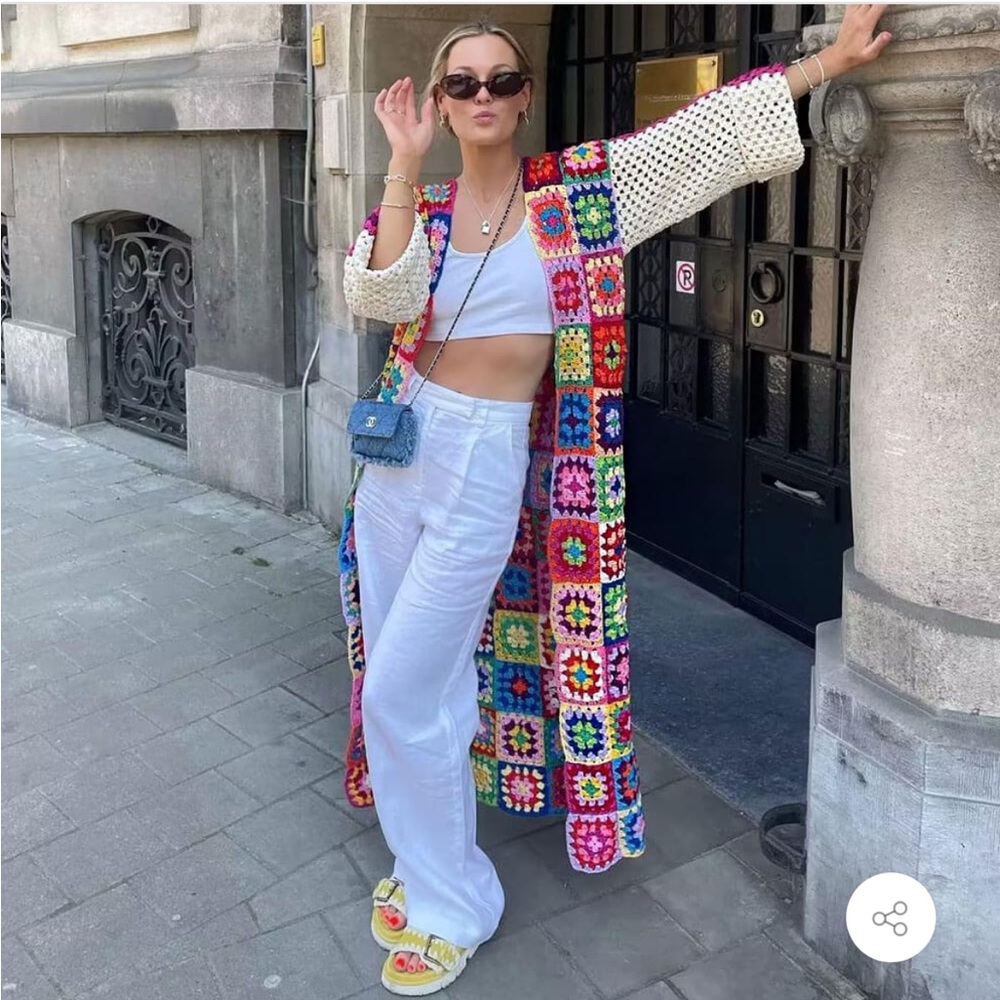 Granny square duster cardigan